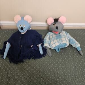 VTG Puppet Productions MOUSE RAT Plush Professional 18” LOT OF 2